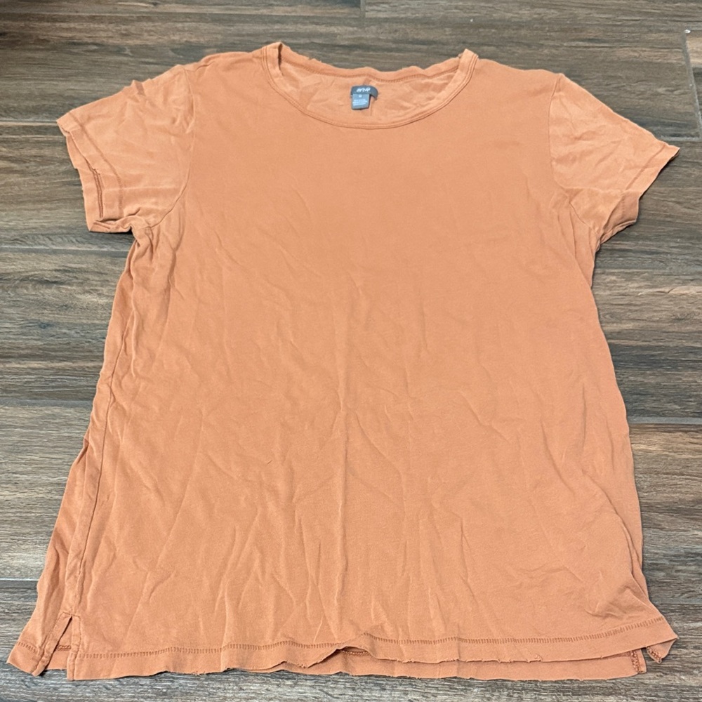 Aerie Warm Orange Distressed Short Sleeve Tee